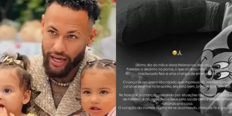Filha de Neymar sofre acidente doméstico e é submetida a cirurgia de emergência