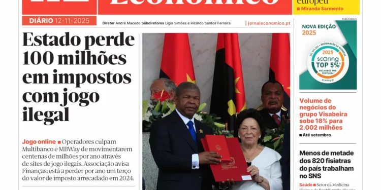 A primeira página do Jornal Económico de 12 de novembro