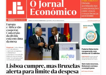 A primeira página do Jornal Económico de 26 de novembro