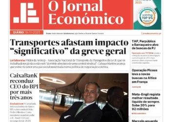 A primeira página do Jornal Económico de 19 de novembro