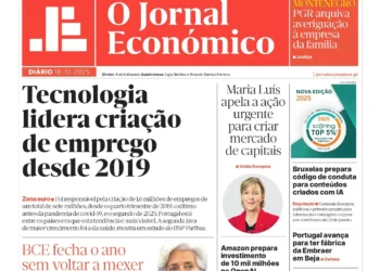 A primeira página do Jornal Económico de 18 de dezembro