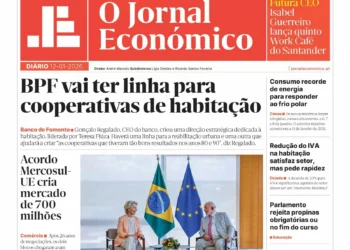 A primeira página do Jornal Económico de 12 de janeiro